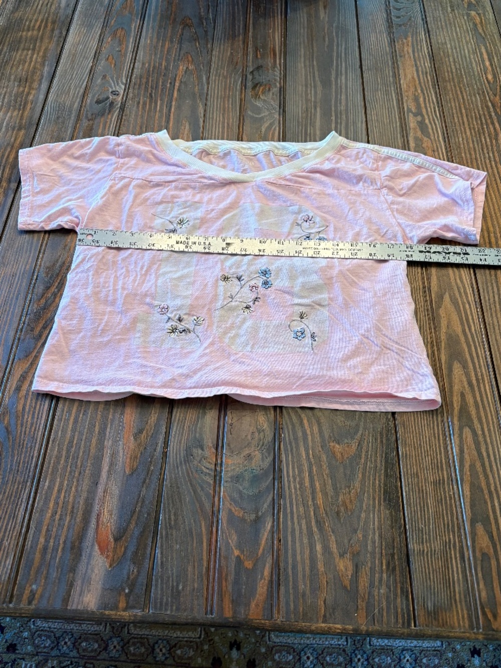 Hollister Floral Embroidered No. 18 T-Shirt Crop Tee XS